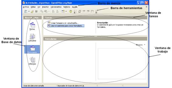 Entorno de OpenOffice Base