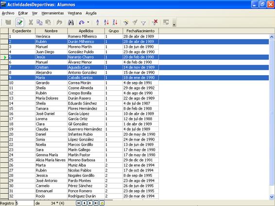 Seleccionando filtros alternos
