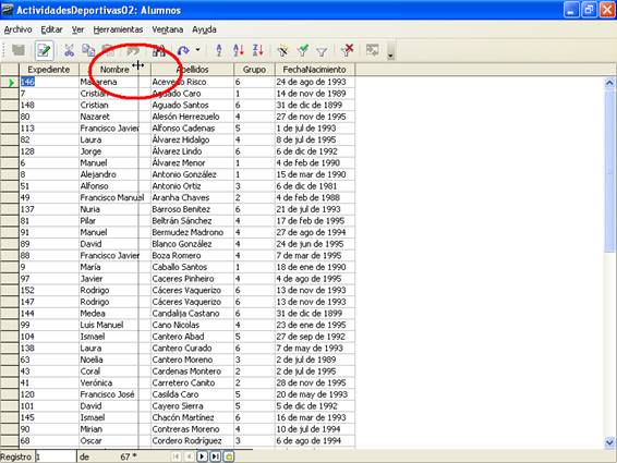 Modificar el ancho de una columna de la tabla
