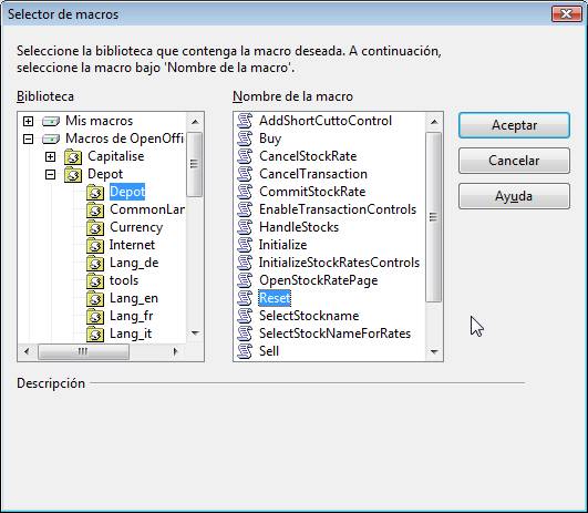 Elegir una macro para asignar a la acción correspondiente