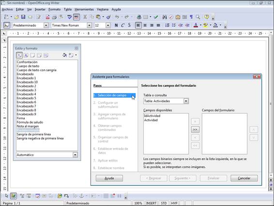 Primer paso del asistente