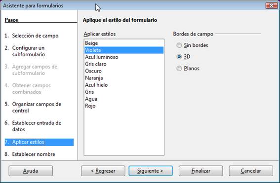 Seleccionar el aspecto del formulario