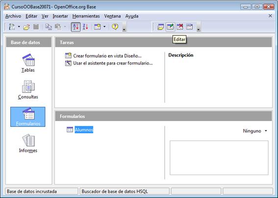 Lista de formularios disponibles