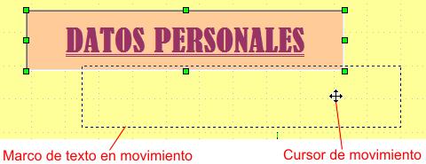 Cambiar la posición de una etiqueta de texto