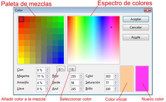 Determinar el color del fondo del marco de texto