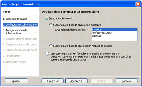 Elegir subformulario basado en relación existente