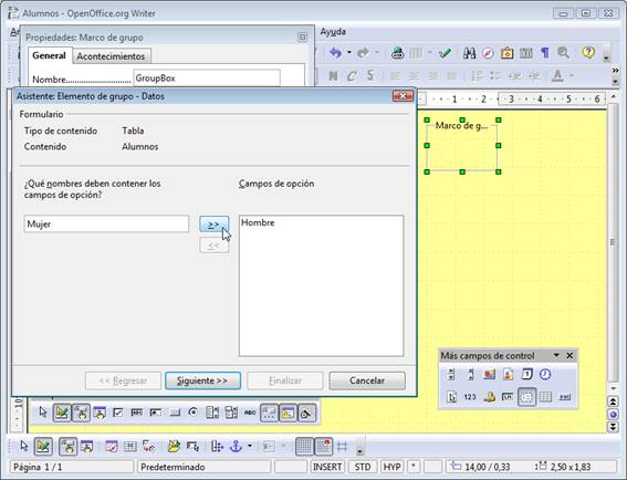Asistente para añadir elementos agrupados