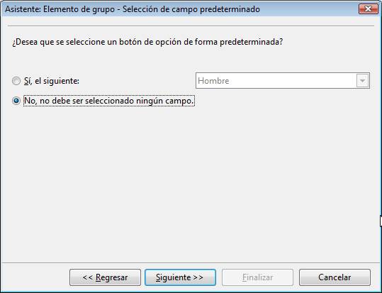 Elección de campo predeterminado del grupo