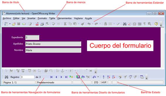 Entrada de datos desde el formulario