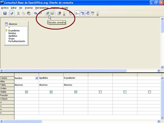 Botón Ejecutar consultas