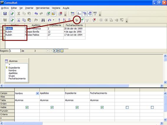 Ejemplo de autofiltro