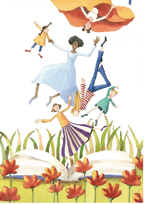 Ilustración de Mónica Carretero. Pág. 21 Contar cuentos cuenta. Instituto de la Mujer (2006)