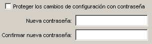 Pestaña Seguridad del submenú Configuración