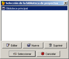 Pestaña Bibliotecas del submenú Configuración