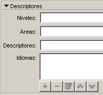Apartado Descriptores de la pestaña Proyecto