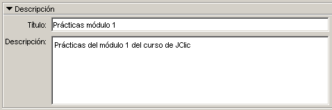 Apartado Descripción cumplimentado
