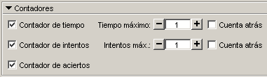 Contadores de tiempo, intentos y aciertos