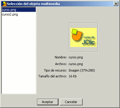 Seleccionar objeto multimedia