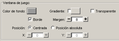 Configuración de la ventana de juego