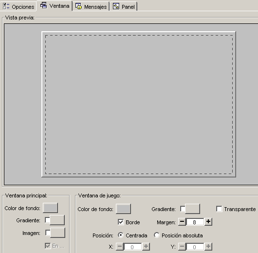 Ventana de JClic por defecto