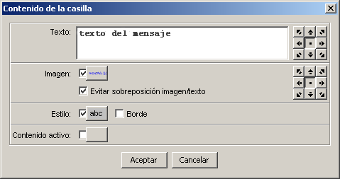 Contenido de la casilla de mensaje