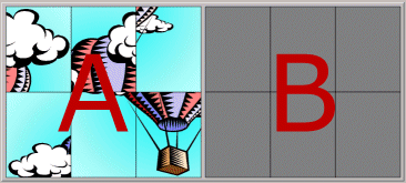 Situación de los dos paneles. A izquierda B derecha