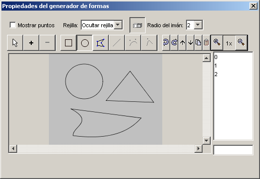 Cuadro propiedades del apartado de recortes