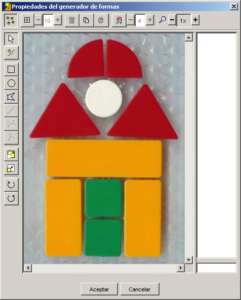 Propiedades del generador de formas. Recortes