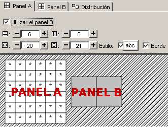 Dos paneles para construir la sopa de letras con contenido asociado