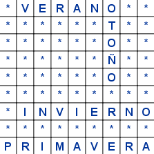 Combinación de las palabras en la sopa de letras