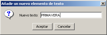 Cuadro para añadir un nuevo elemento de texto