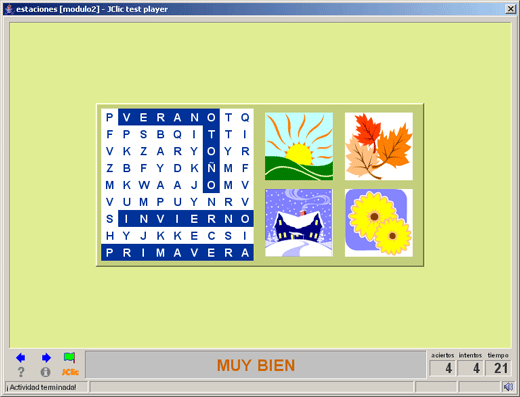 Aspecto que debe tener la actividad una vez resuelta