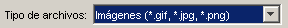 Pestaña de selección de tipos de archivo. Imágenes