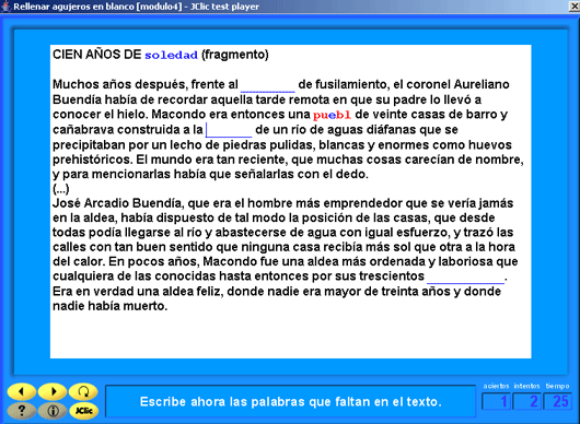 Aspecto del cuadro del ejercicio
