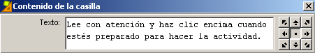 Cuadro con el contenido del mensaje previo