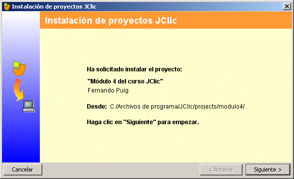 Asistente de instalación de proyectos
