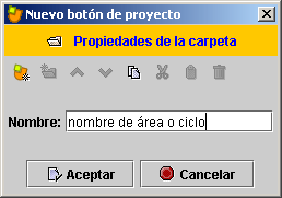 Menú para el nombre del Botón