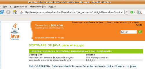 Java está instalado