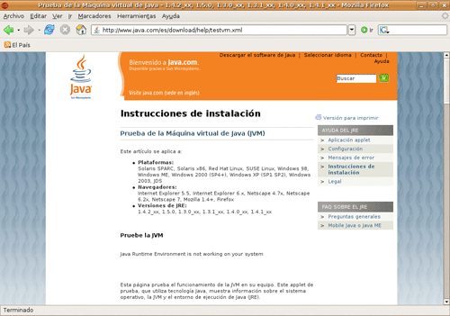 No se encuentra Java