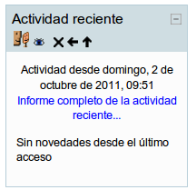 Bloque de Actividad reciente