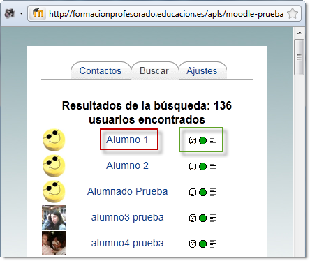 Mensajería. Resultados de la búsqueda