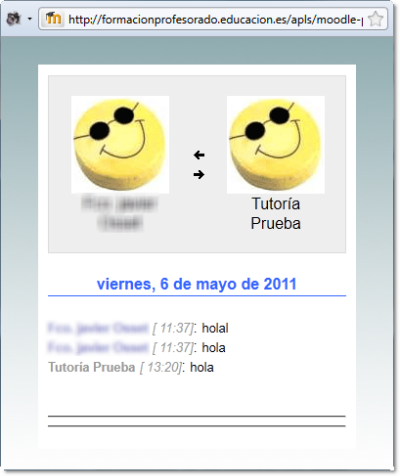 Mensajería. Historial de mensajes