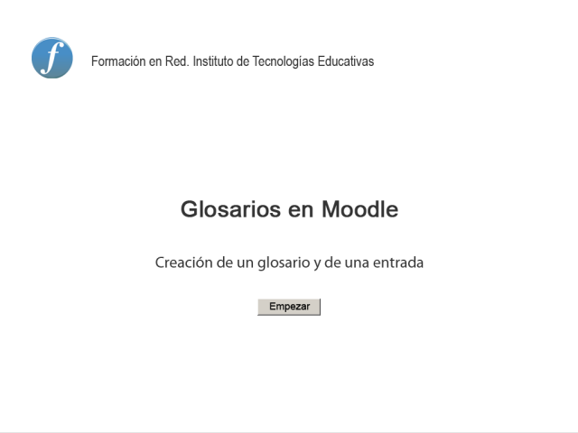 Enlace a vídeo tutorial Creación de un glosario y una entrada