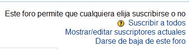 Opciones de suscripción a los foros 1