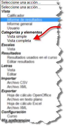 Categorías y elementos