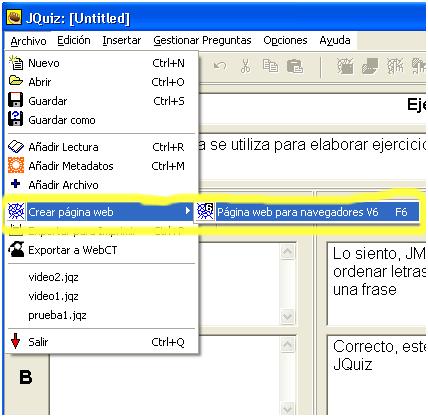 Captura de pantalla Jquiz 