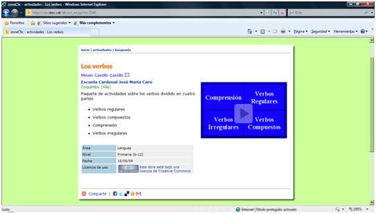 Captura Jde pantalla JClic 