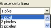 Opciones de grosor de las líneas del fondo fondo_grosor