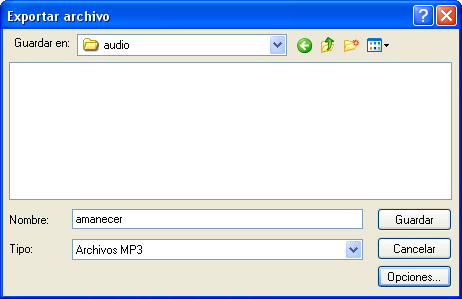 Exportar archivo MP3