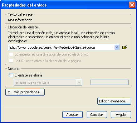 Propiedades del enlace